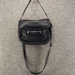 Coach Crossbody Bag Medium Black Taylor Flap Soft Leather Convertible COA‎
